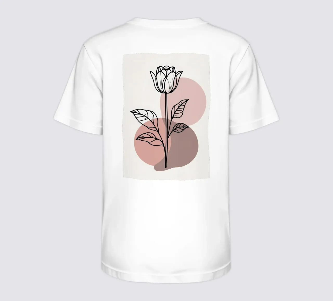 Tulipano minimalista in line art con forme geometriche astratte t-shirt bambini da Bloom And Brush