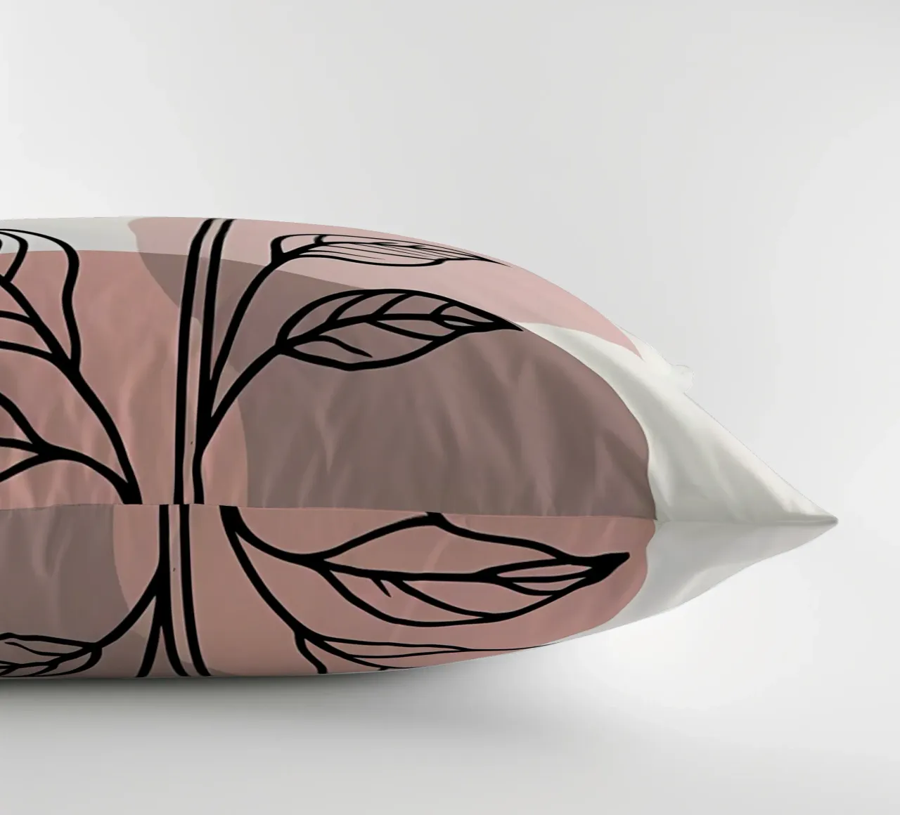 Tulipano minimalista in line art con forme geometriche astratte cuscino da Bloom And Brush