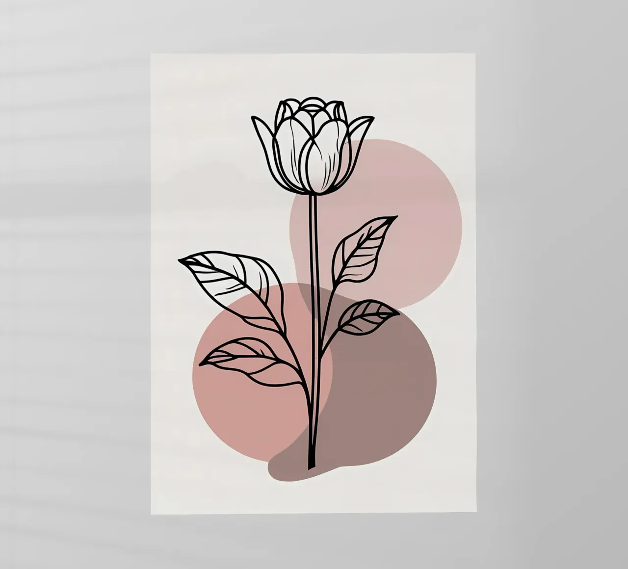 Tulipano minimalista in line art con forme geometriche astratte pellicola backlit da Bloom And Brush
