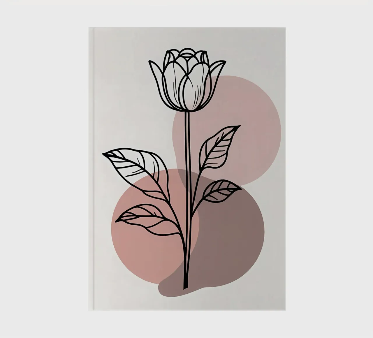 Tulipano minimalista in line art con forme geometriche astratte diario da Bloom And Brush