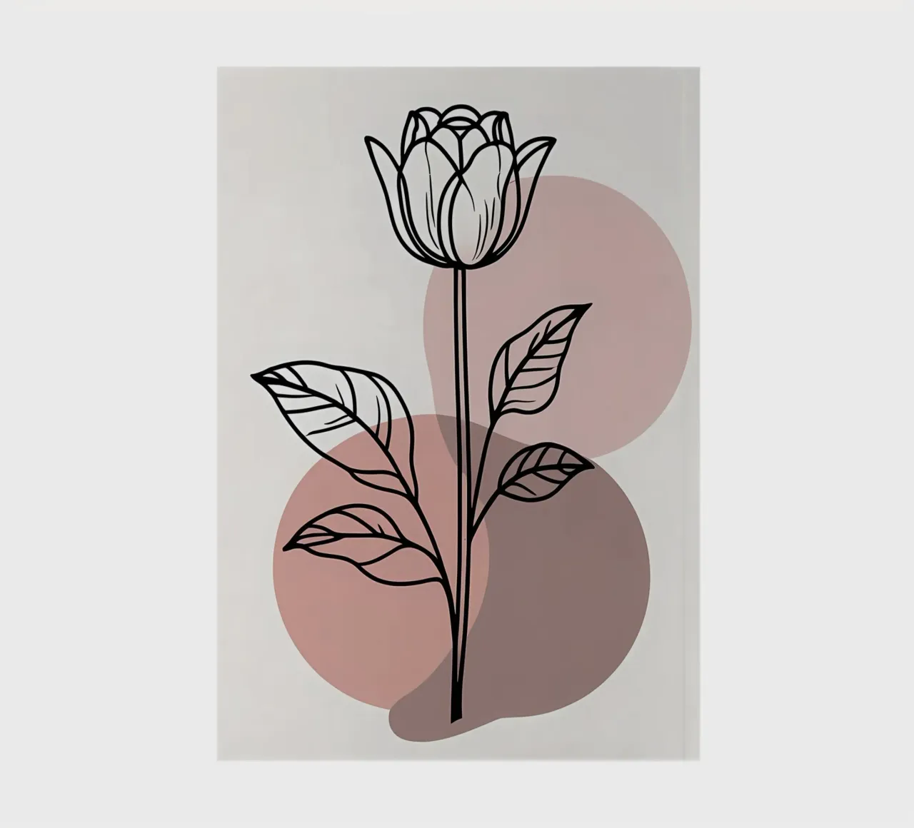 Tulipano minimalista in line art con forme geometriche astratte diario da Bloom And Brush