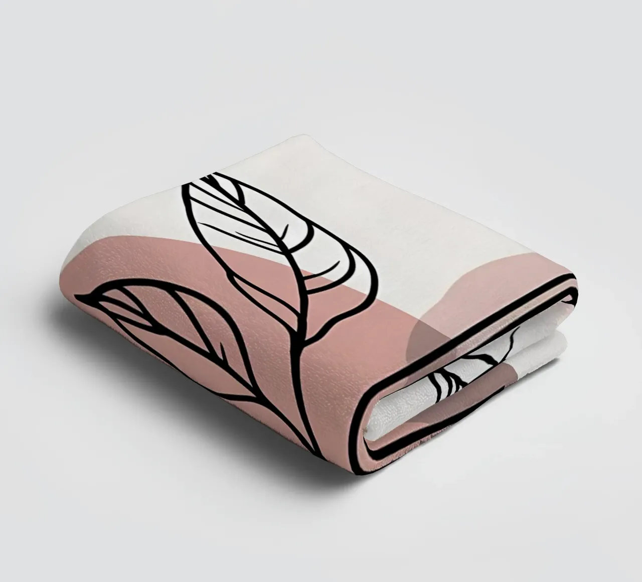Minimalist Line Art Tulip with Abstract Geometric Shapes towel by Bloom And Brush