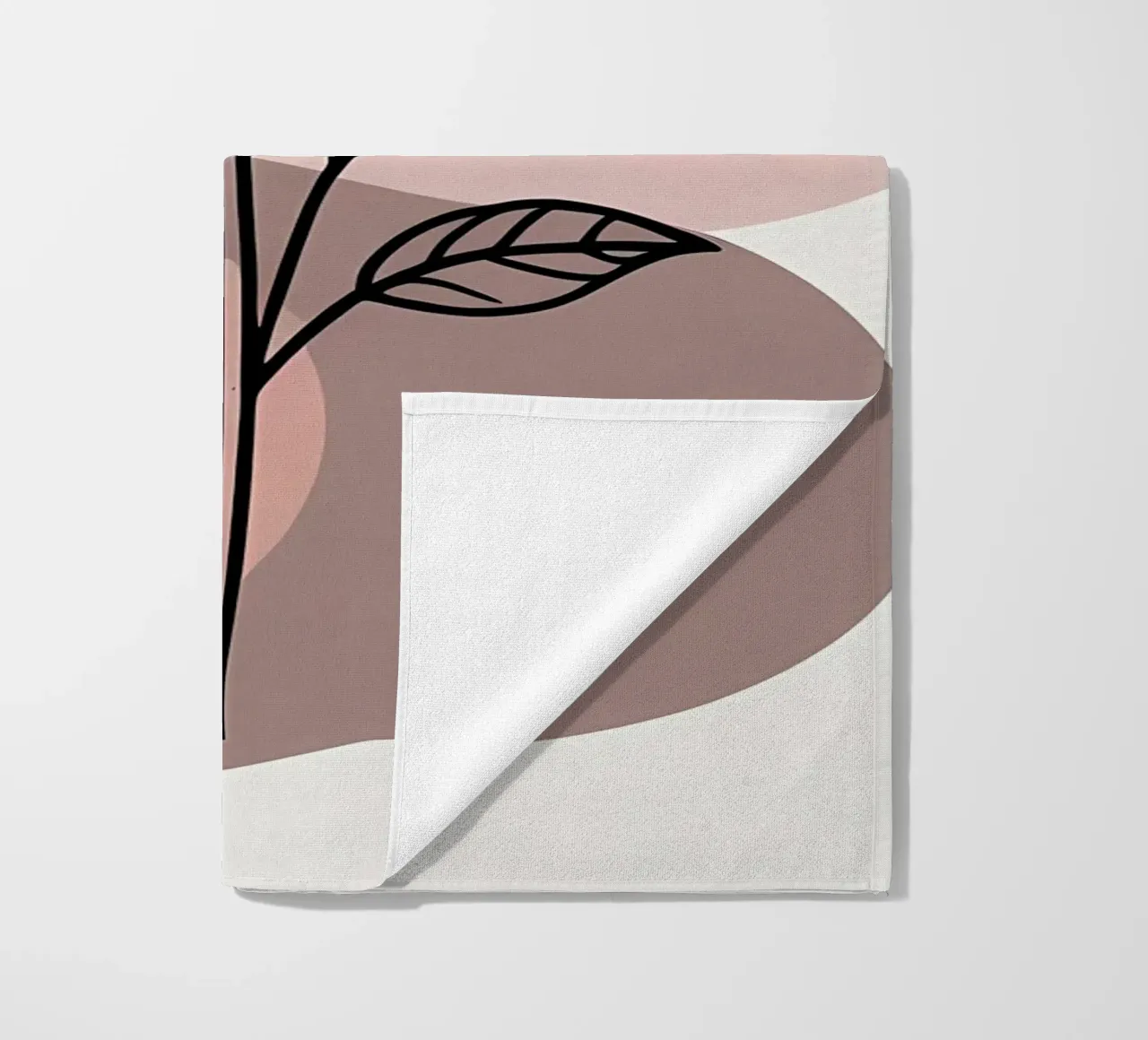 Tulipano minimalista in line art con forme geometriche astratte telo mare da Bloom And Brush
