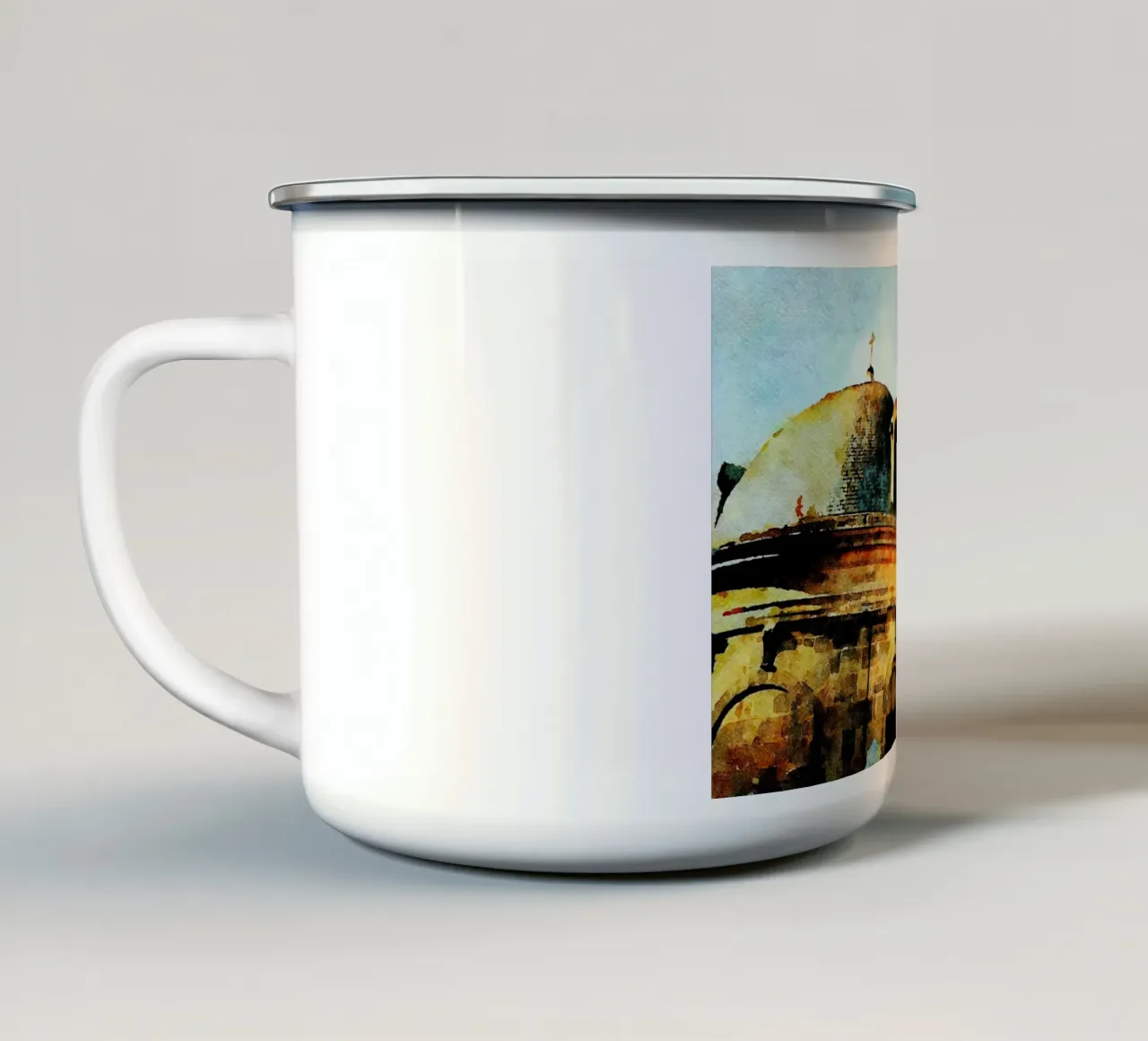 A Parigi tazza in smalto da Massimo Frascogna