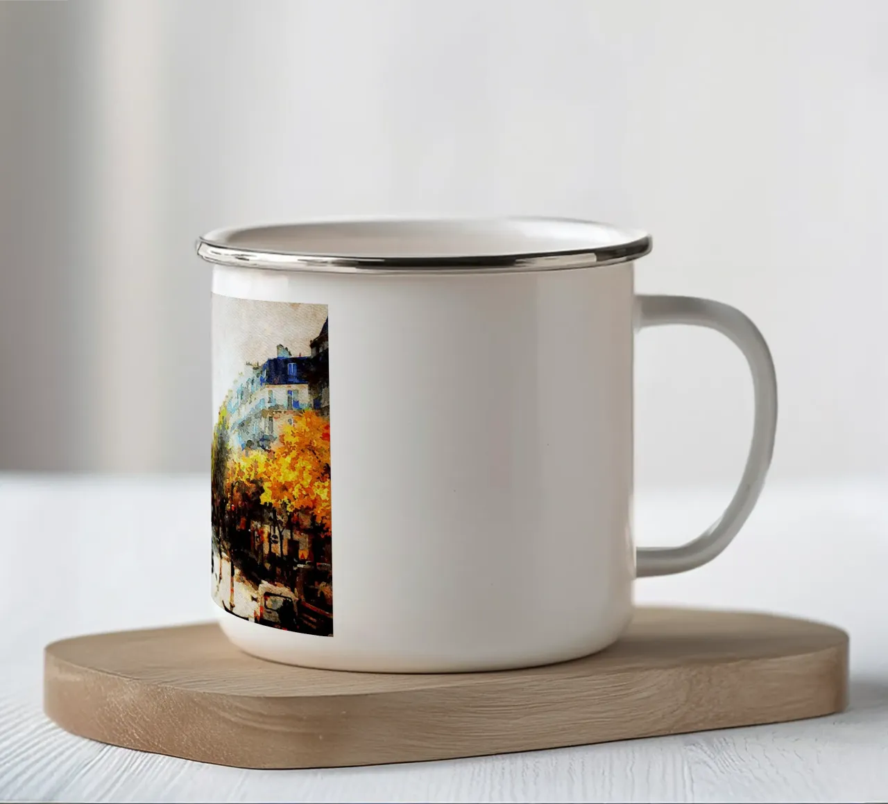 A Parigi tazza in smalto da Massimo Frascogna
