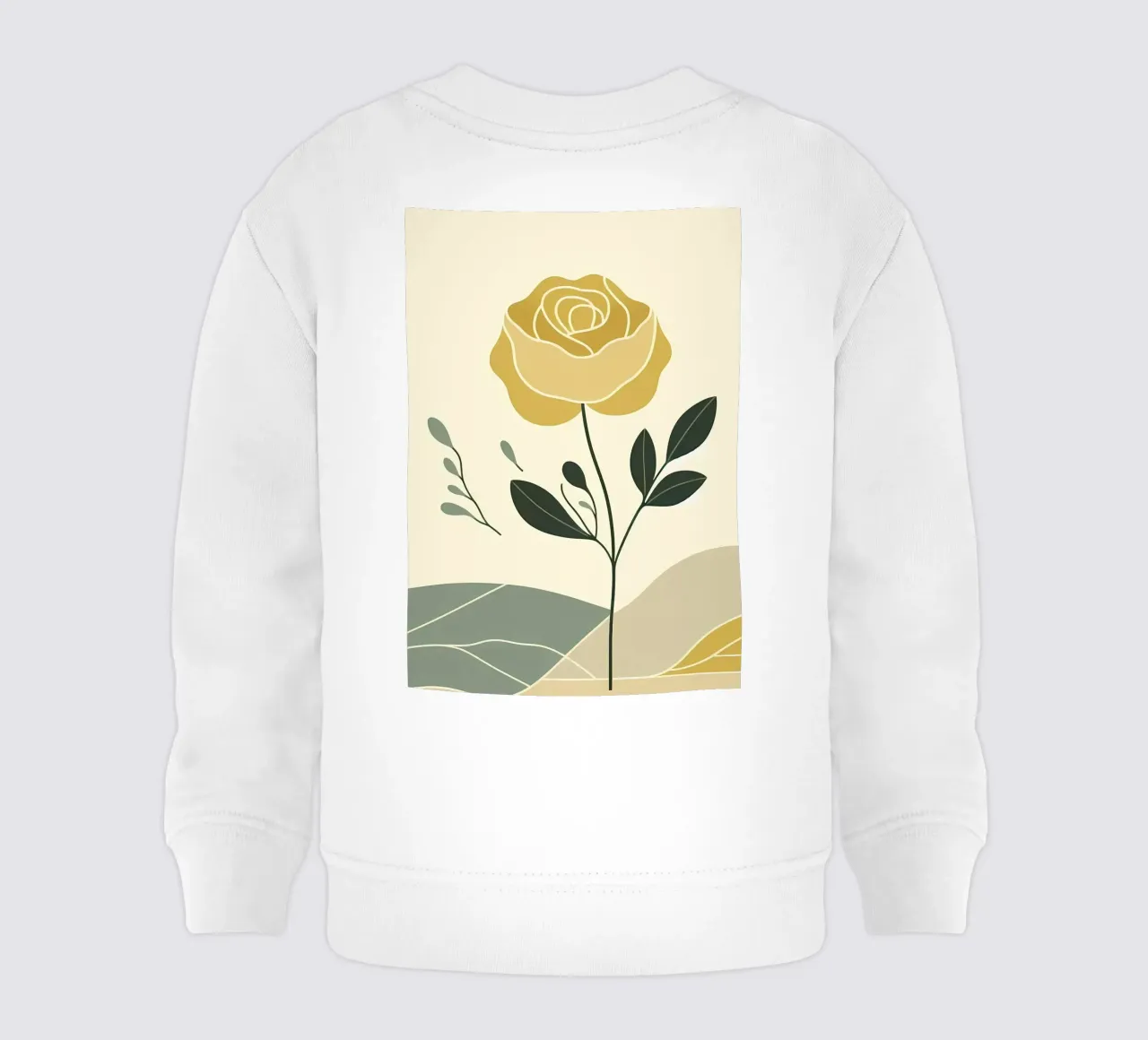 Dessin au trait minimaliste d'une rose jaune sweat pour bébé de Bloom And Brush