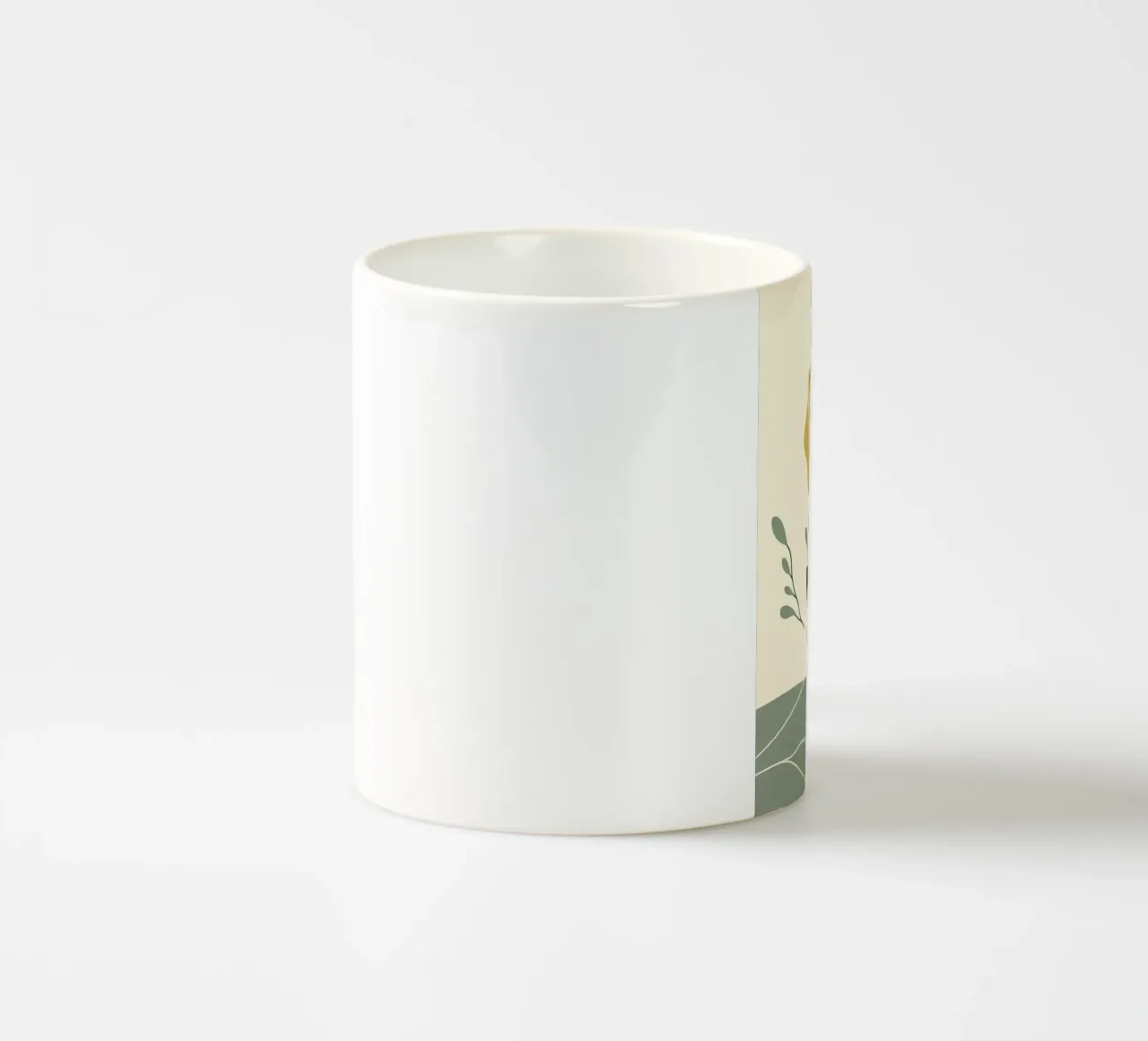 Dessin au trait minimaliste d'une rose jaune mug en céramique de Bloom And Brush