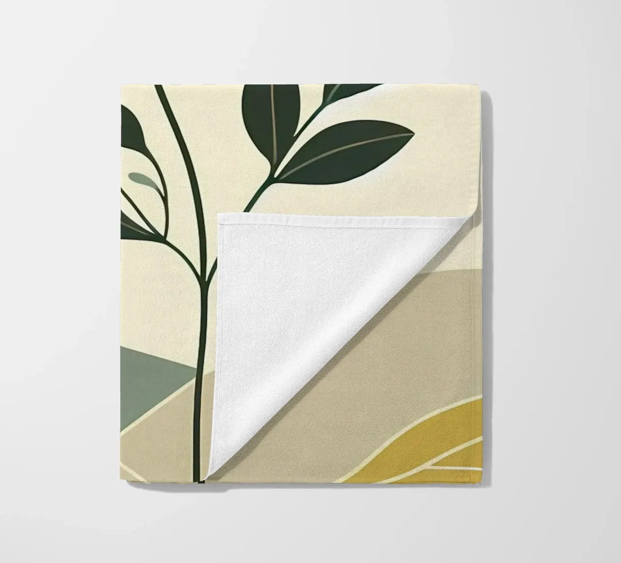 Dessin au trait minimaliste d'une rose jaune serviette de plage de Bloom And Brush