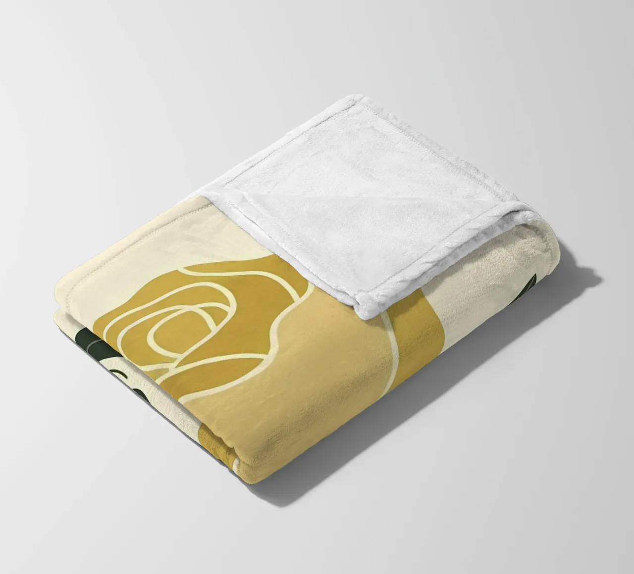 Dessin au trait minimaliste d'une rose jaune plaid polaire de Bloom And Brush