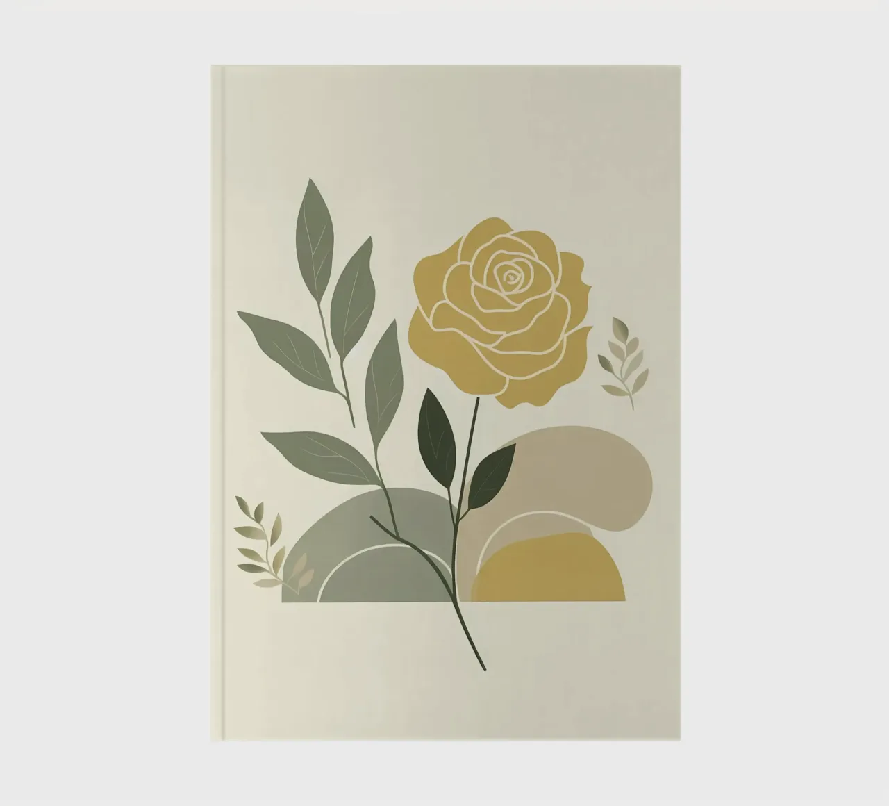 Dessin au trait minimaliste d'une rose jaune carnet de notes de Bloom And Brush