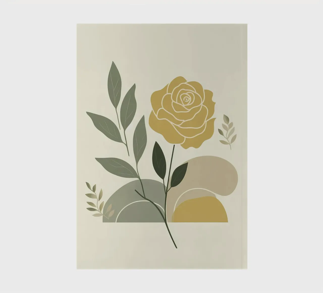 Dessin au trait minimaliste d'une rose jaune carnet de notes de Bloom And Brush