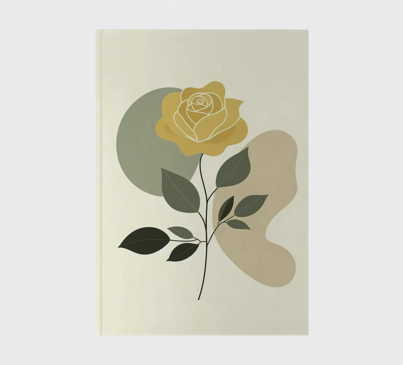 Dessin au trait minimaliste d'une rose jaune carnet de notes de Bloom And Brush