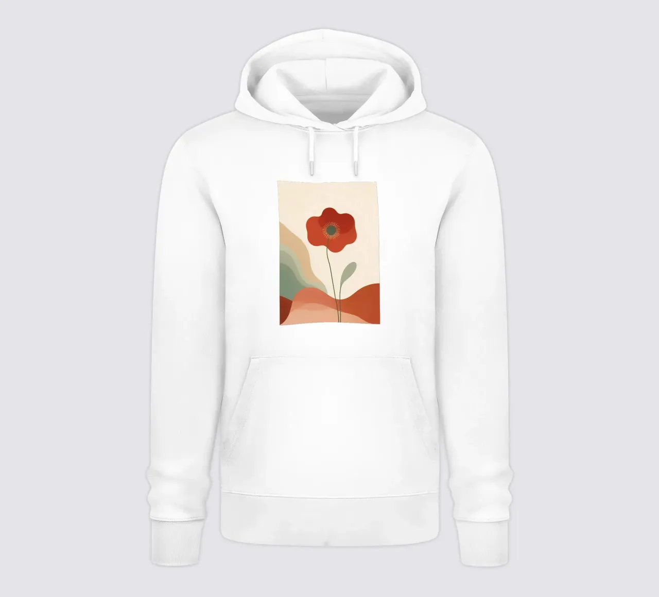 Papavero astratto minimalista felpa con cappuccio da Bloom And Brush