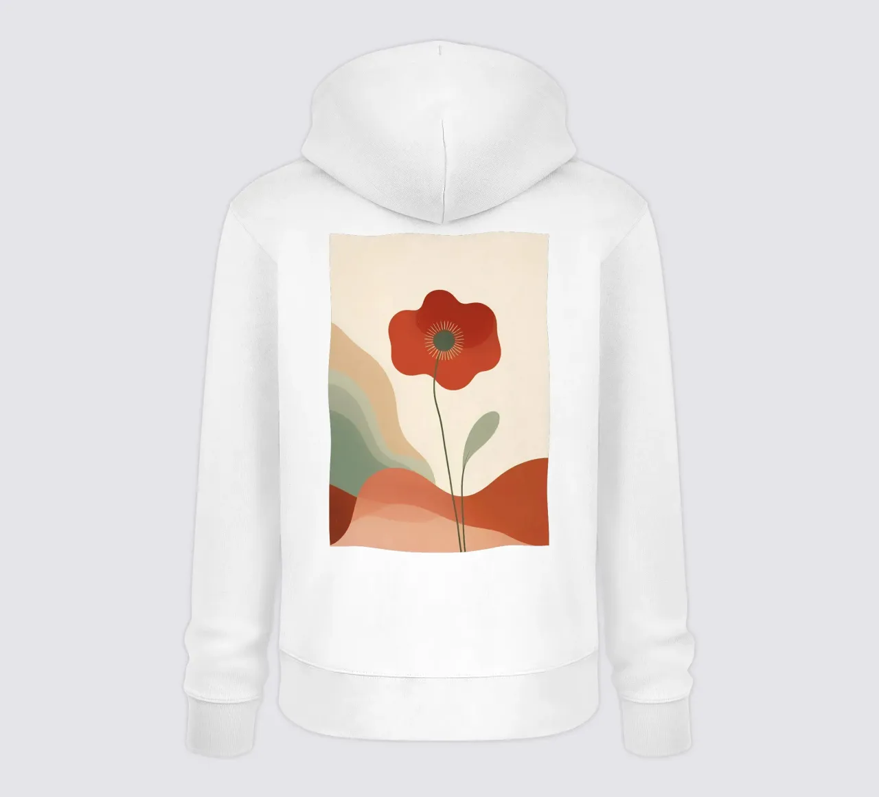 Papavero astratto minimalista felpa con cappuccio da Bloom And Brush