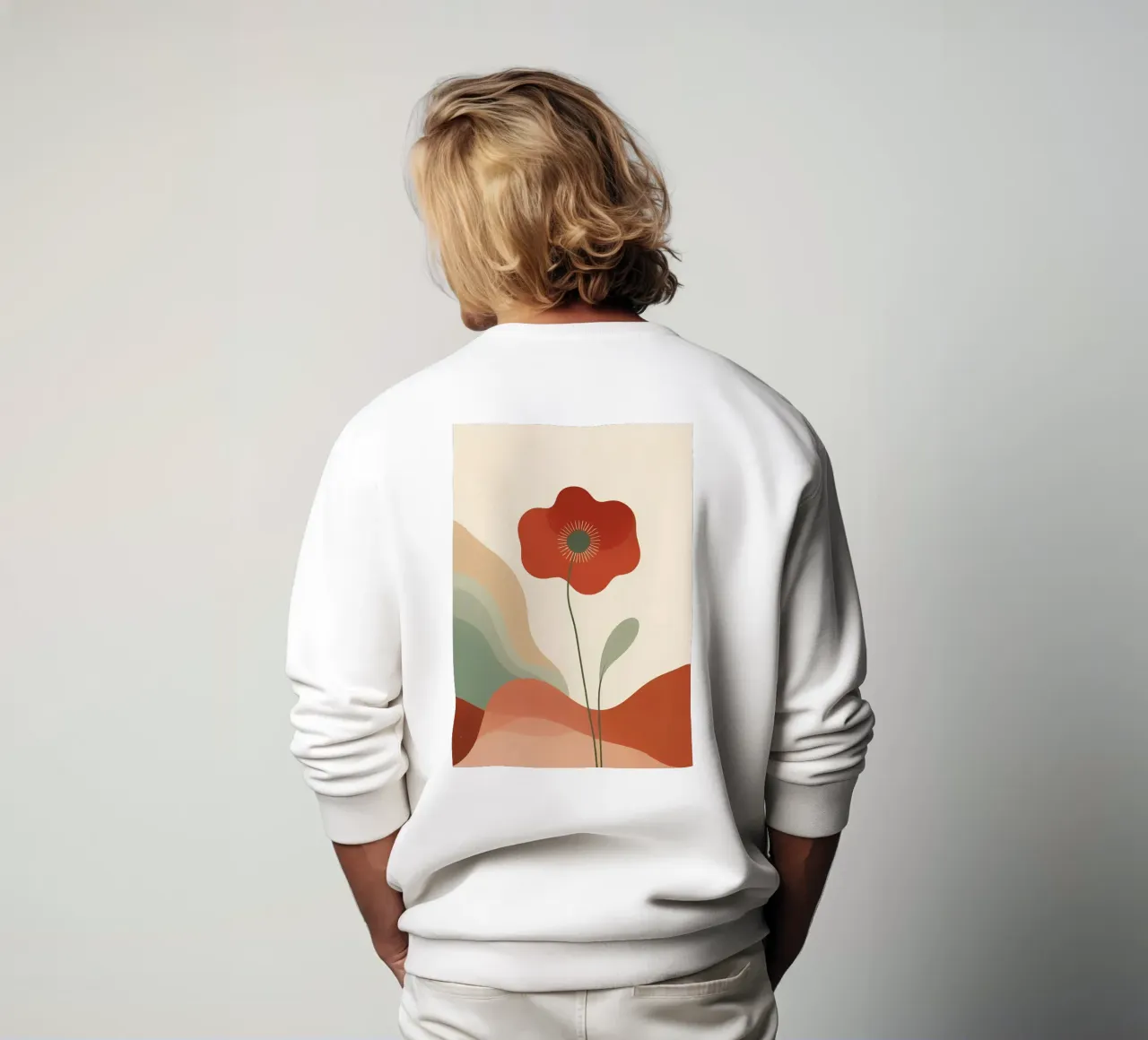 Papavero astratto minimalista felpa da Bloom And Brush