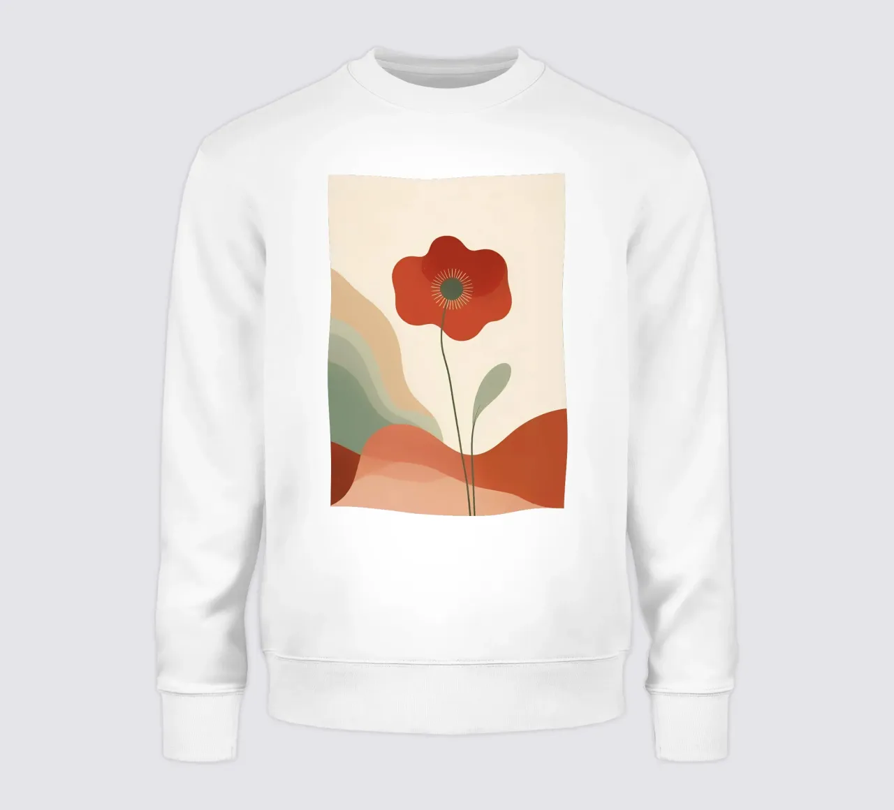 Papavero astratto minimalista felpa da Bloom And Brush