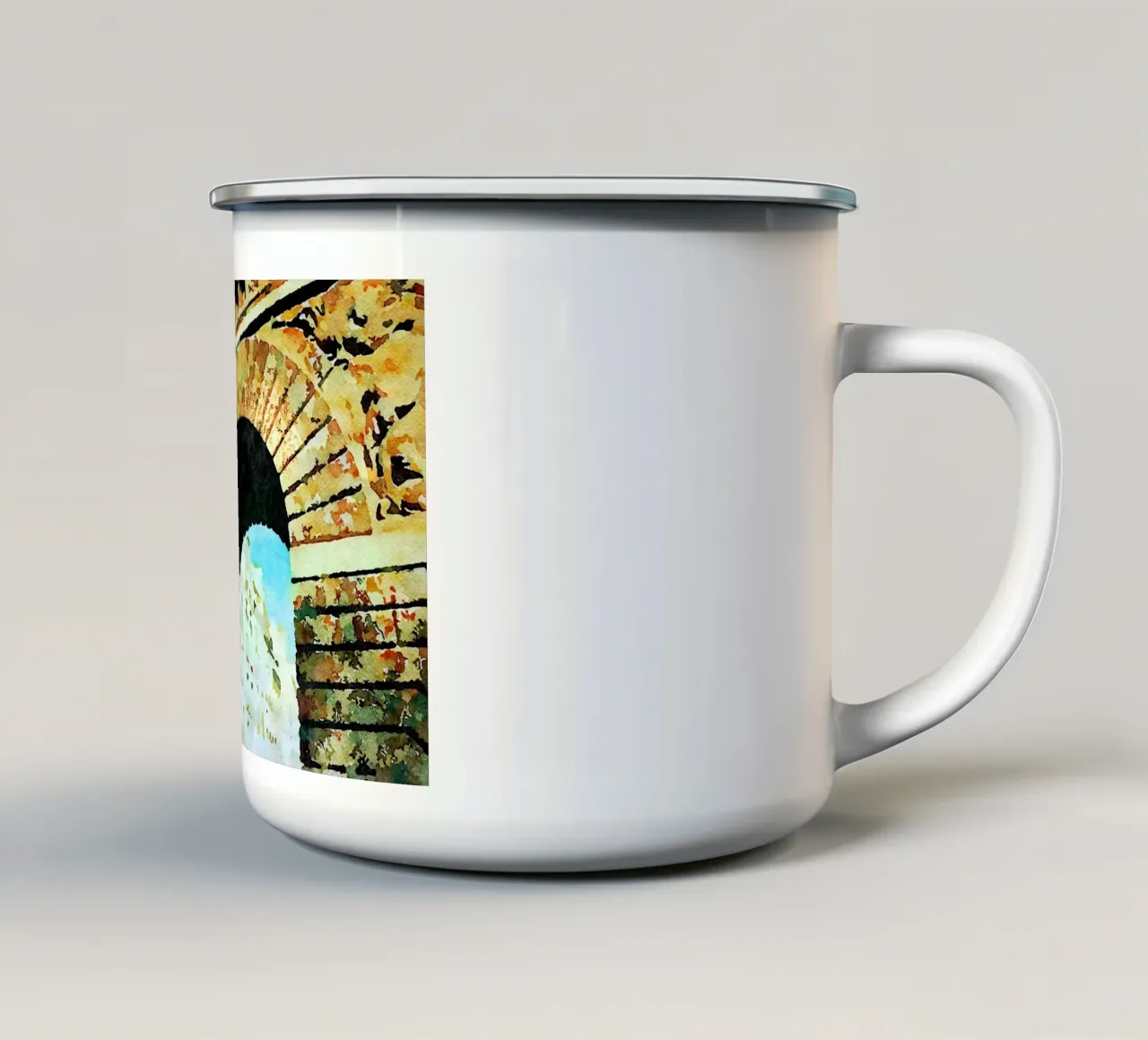A Parigi tazza in smalto da Massimo Frascogna