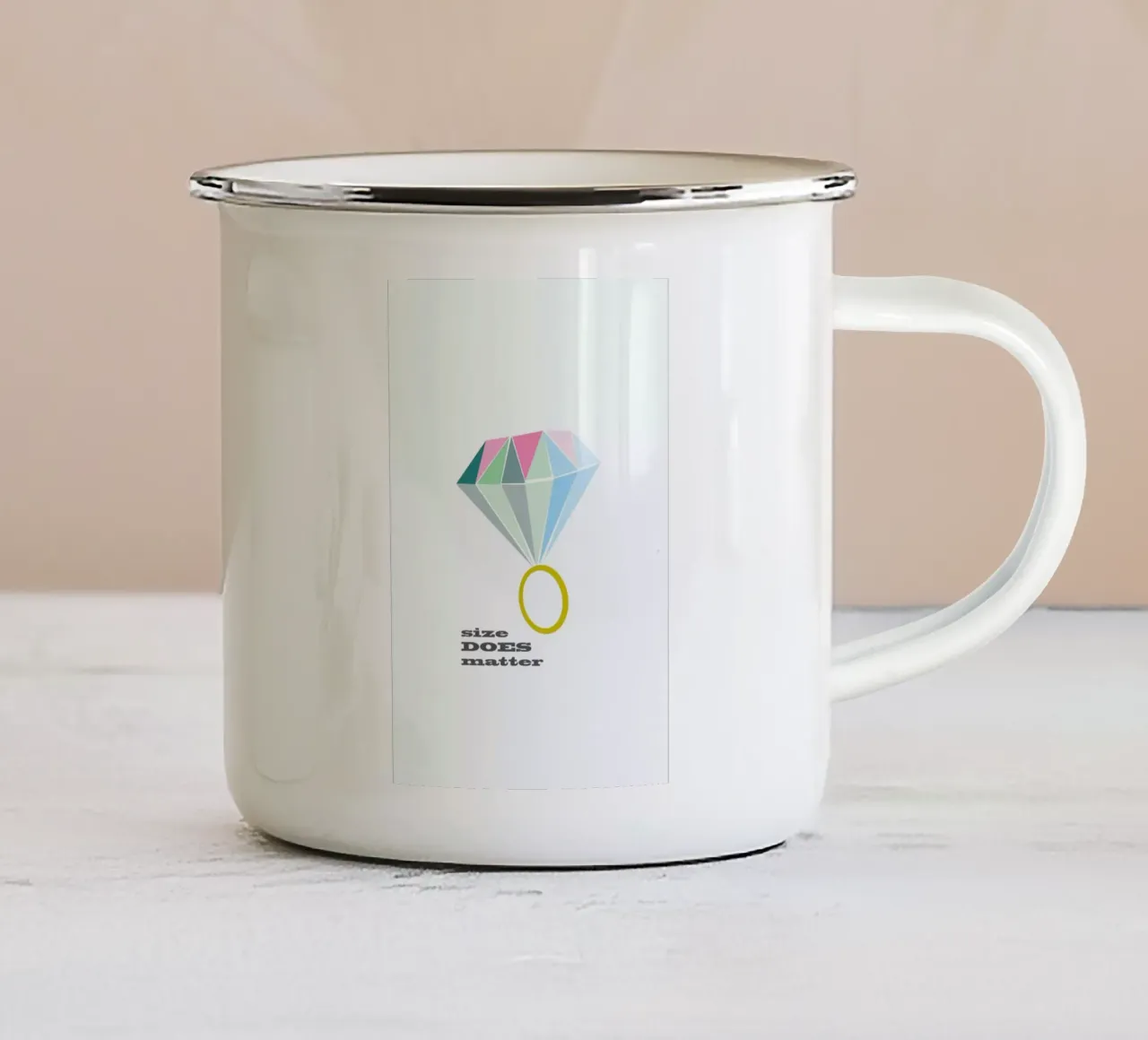Size taza de esmalte de Trabolt Design