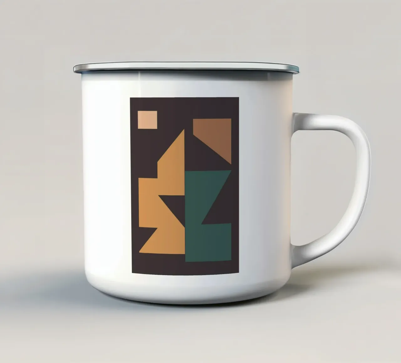 Abstracte blokken emaille mok van Gaite