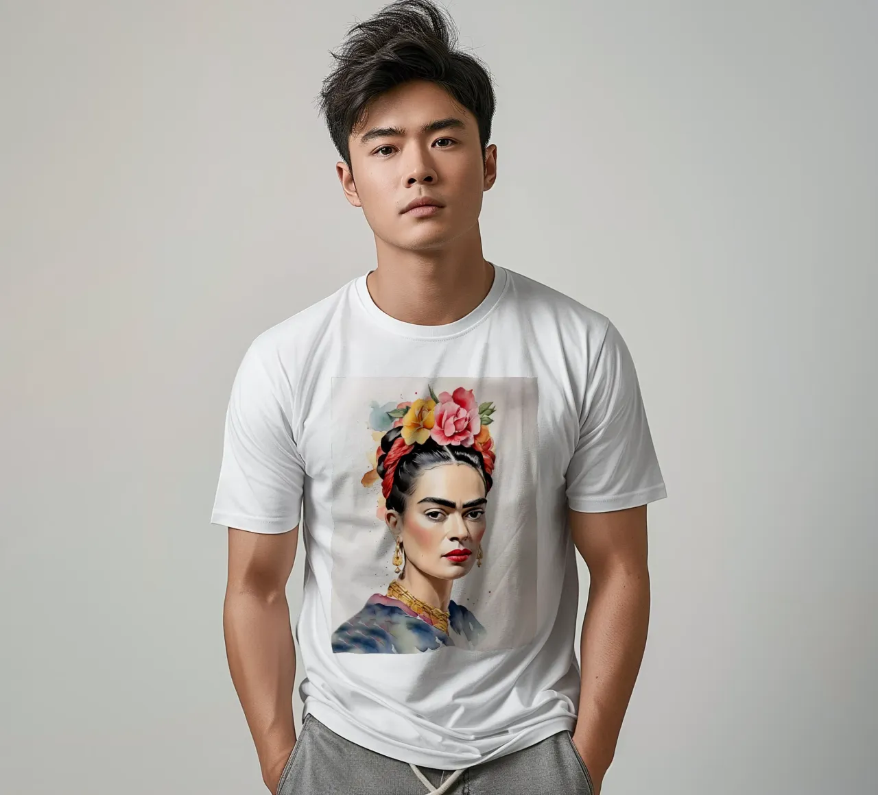 Frida Kahlo ad acquerello t-shirt da 🎁 ARTVI-SHOP