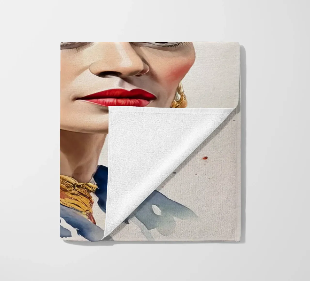 Frida Kahlo ad acquerello telo mare da 🎁 ARTVI-SHOP