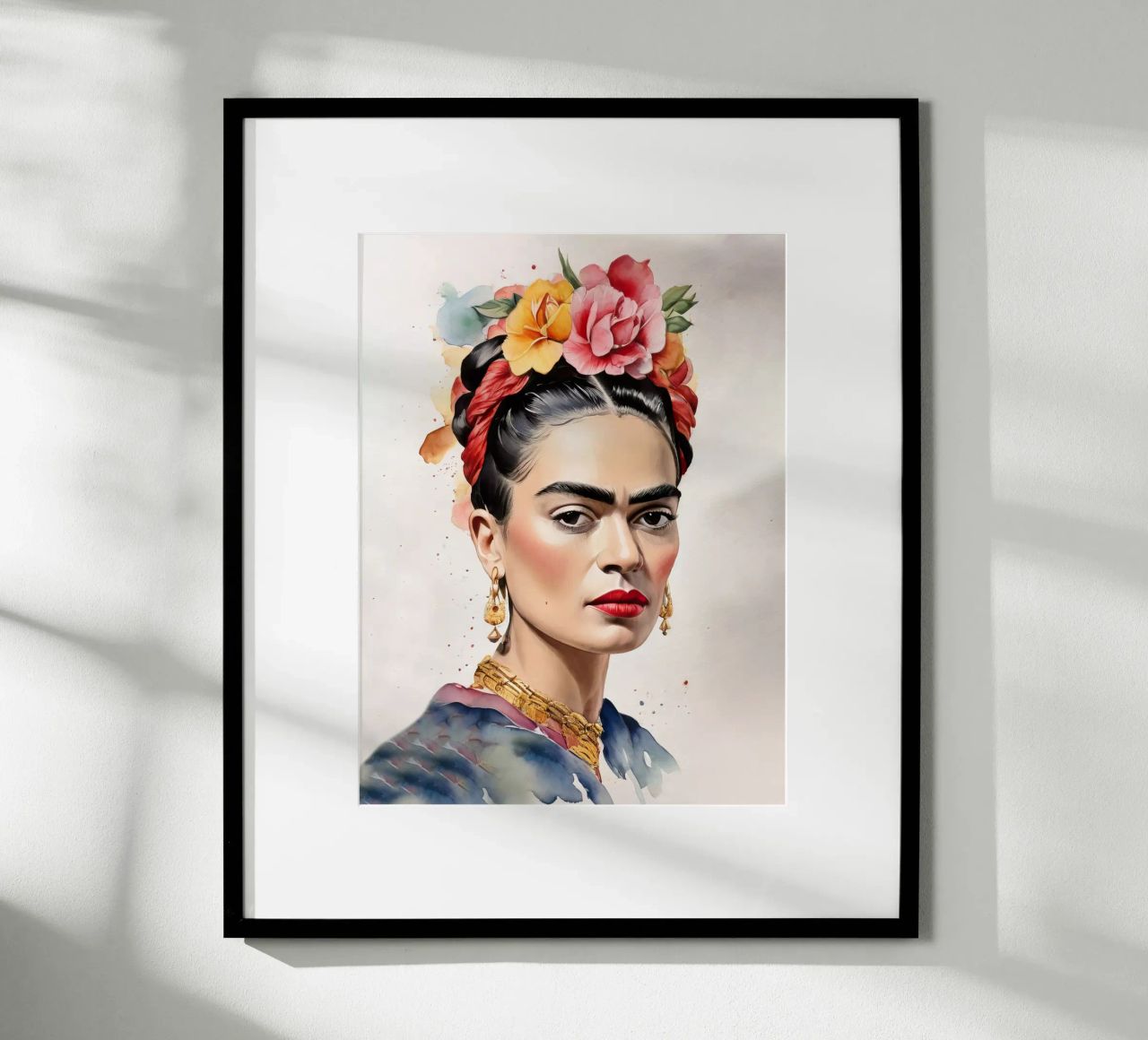 Frida Kahlo in Aquarell Poster von ARTVI-SHOP
