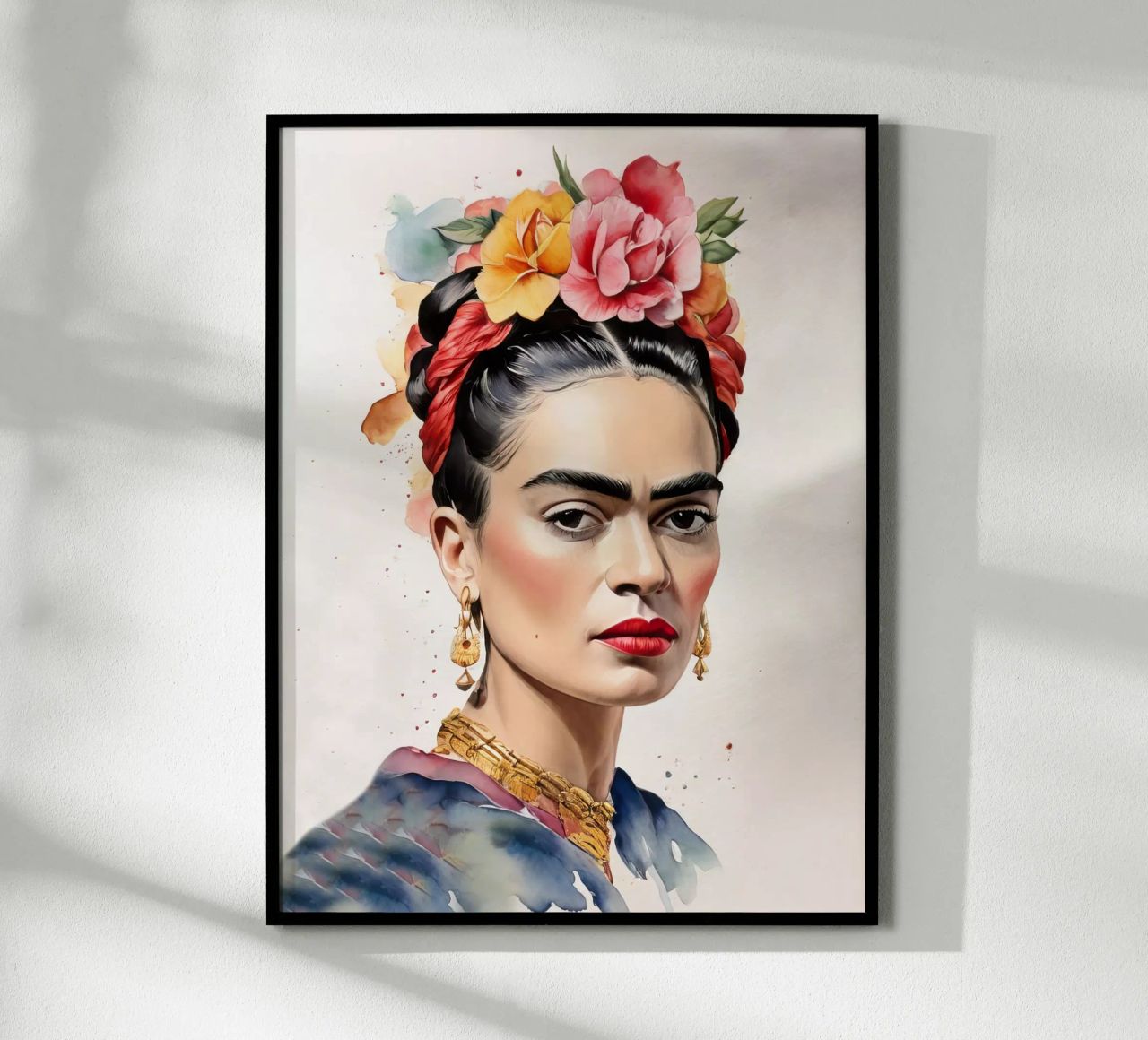 Frida Kahlo in Aquarell Poster von ARTVI-SHOP