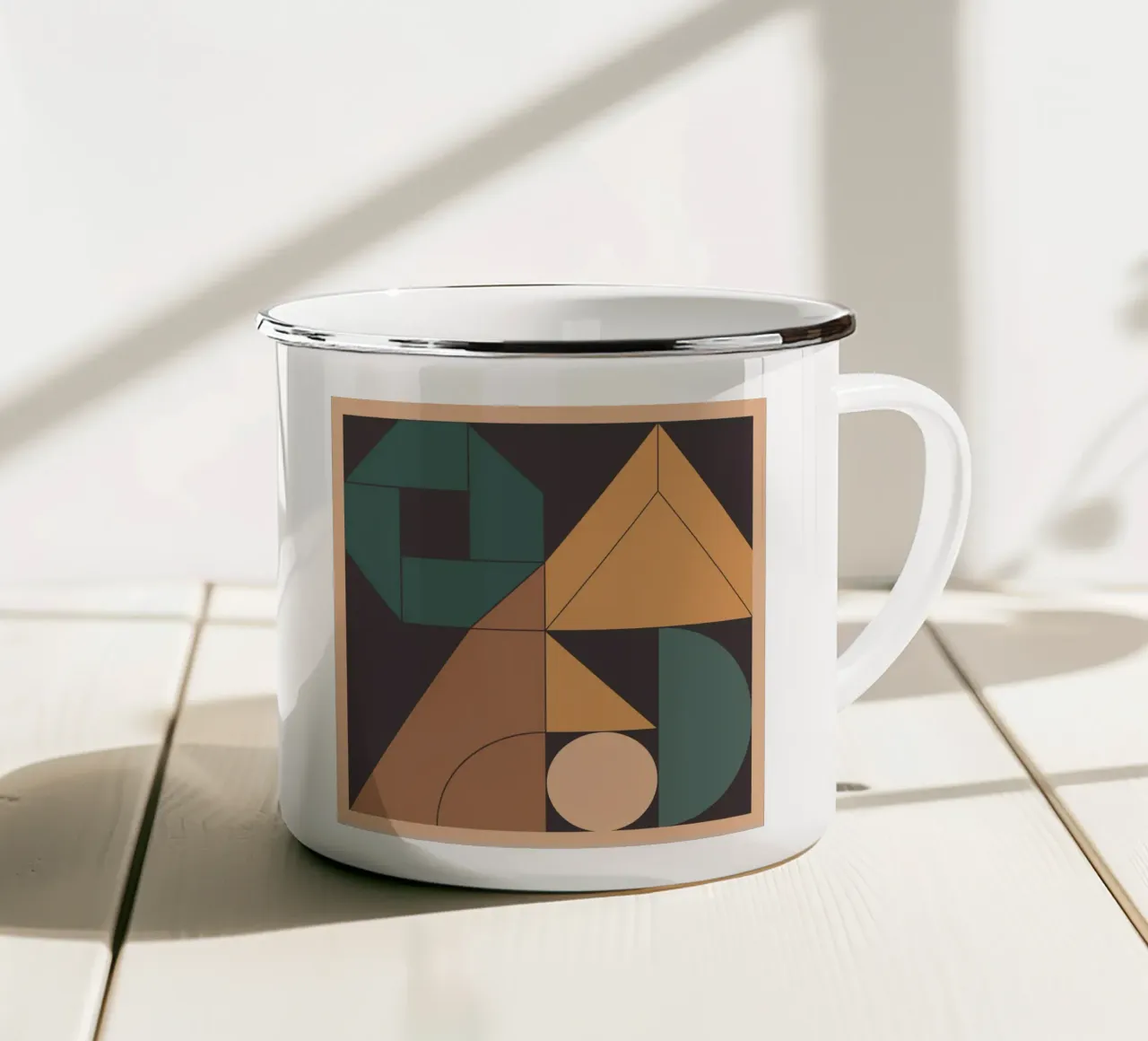 Retro geometrie emaille mok van Gaite