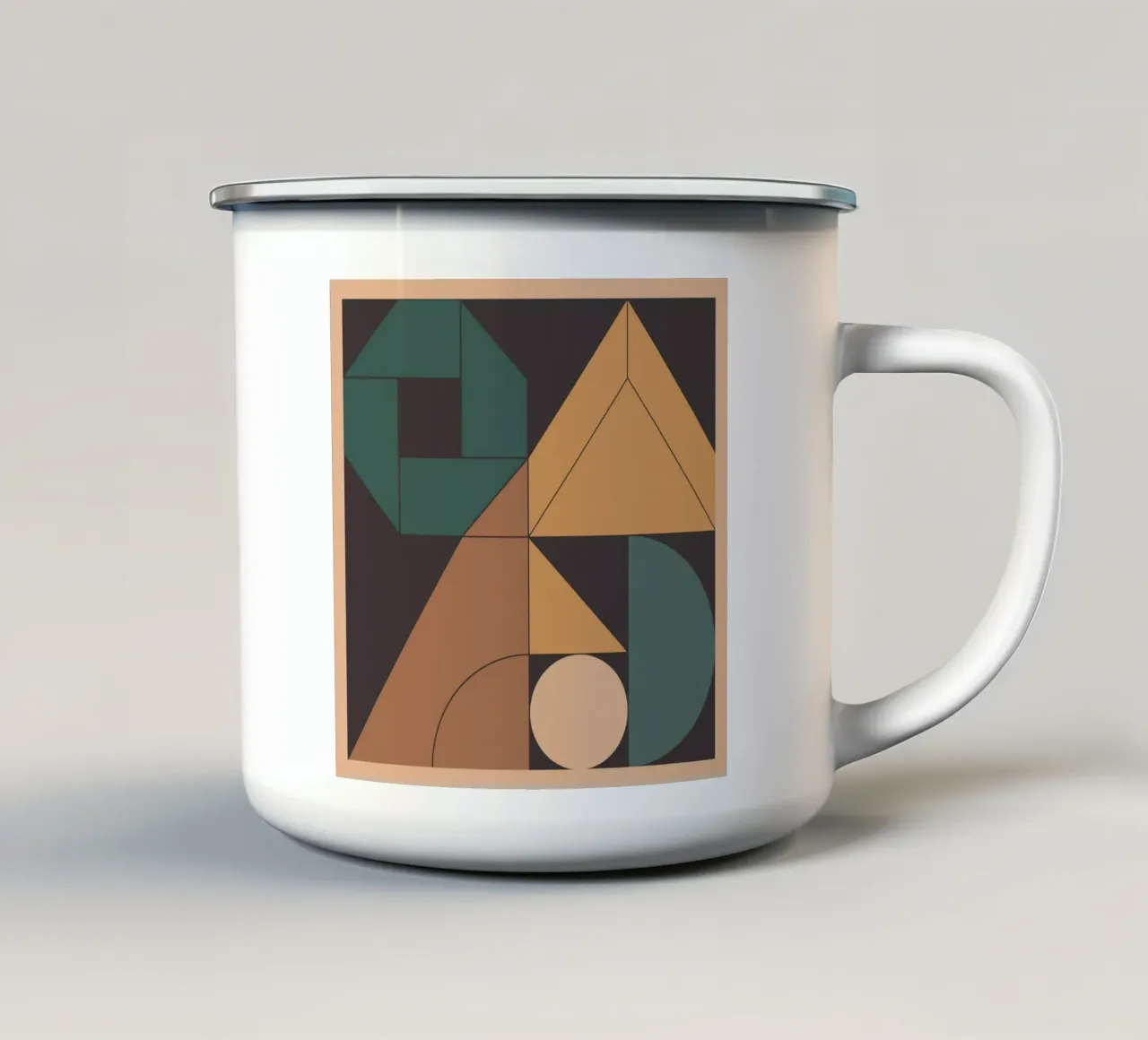 Retro geometrie emaille mok van Gaite