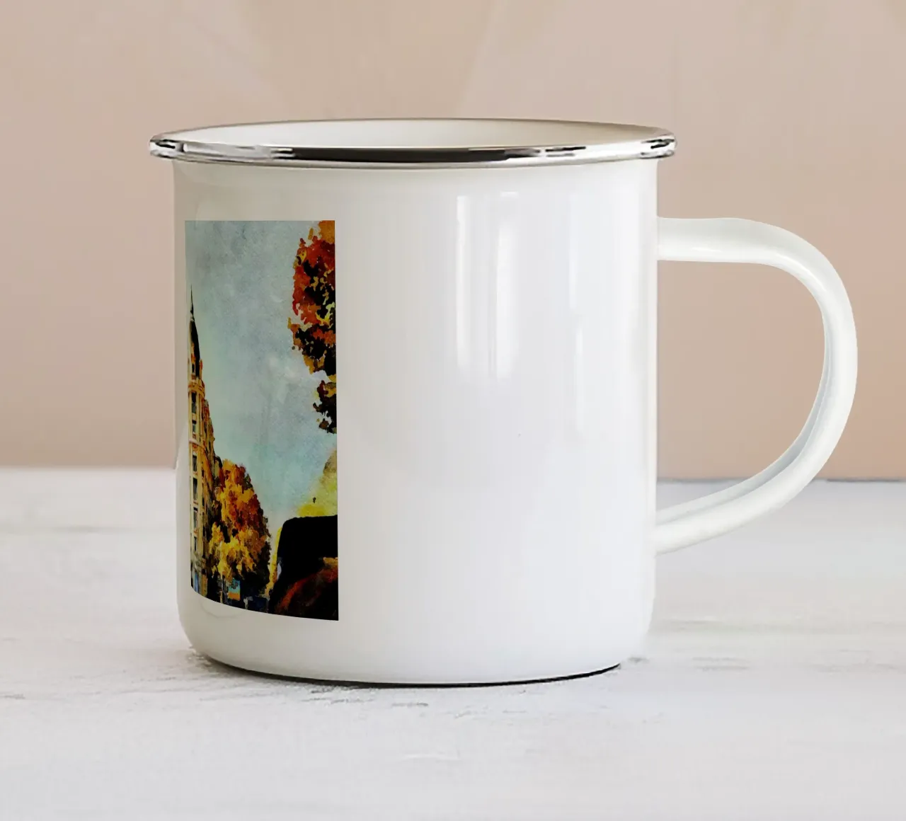 A Parigi tazza in smalto da Massimo Frascogna