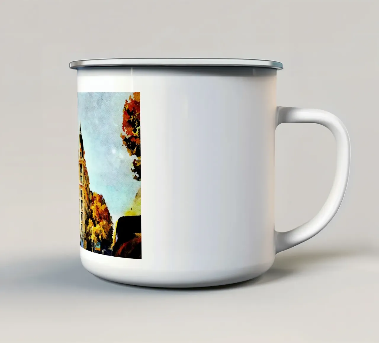 A Parigi tazza in smalto da Massimo Frascogna