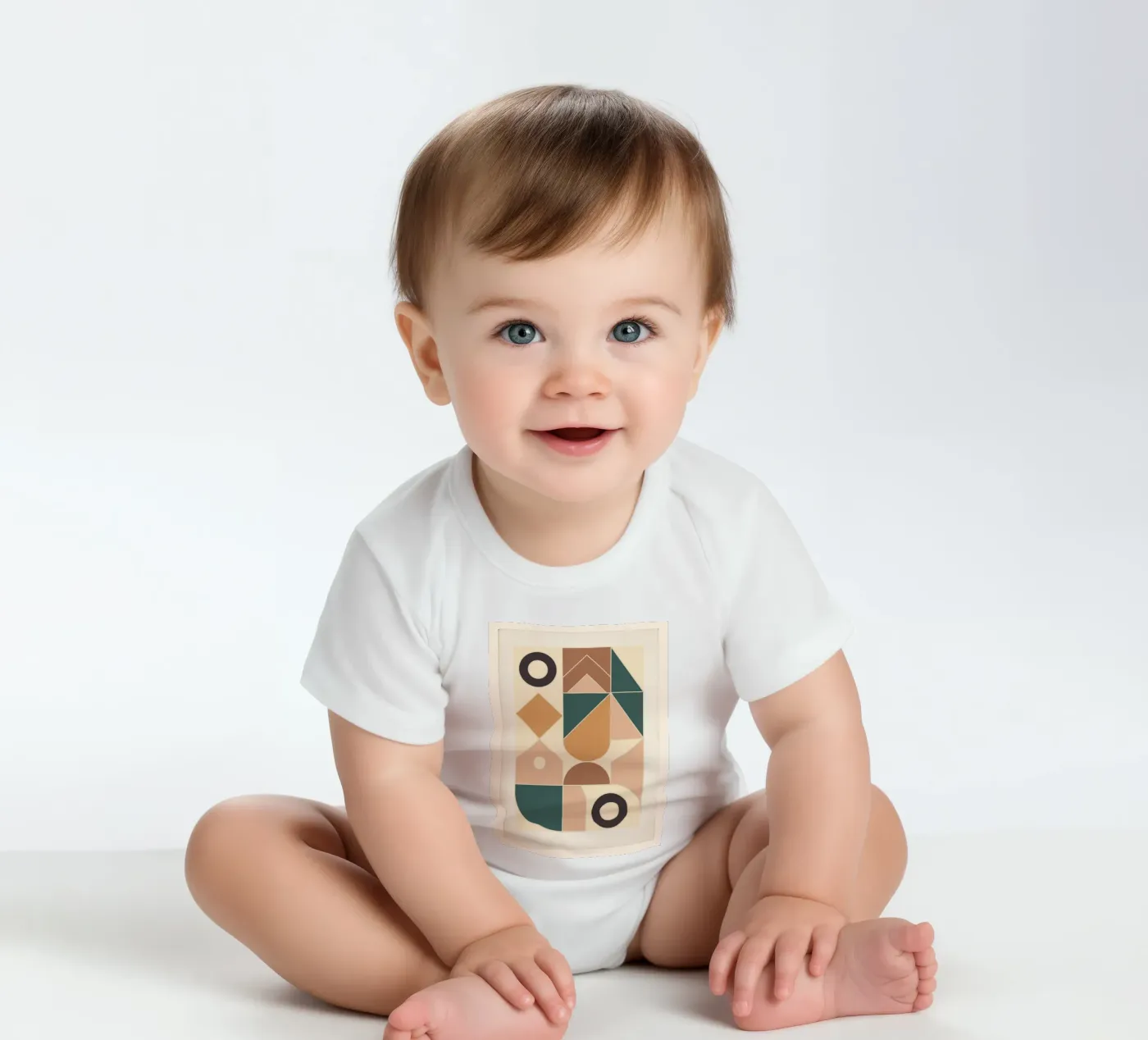 Structured Forms short-sleeve baby romper by Gaite