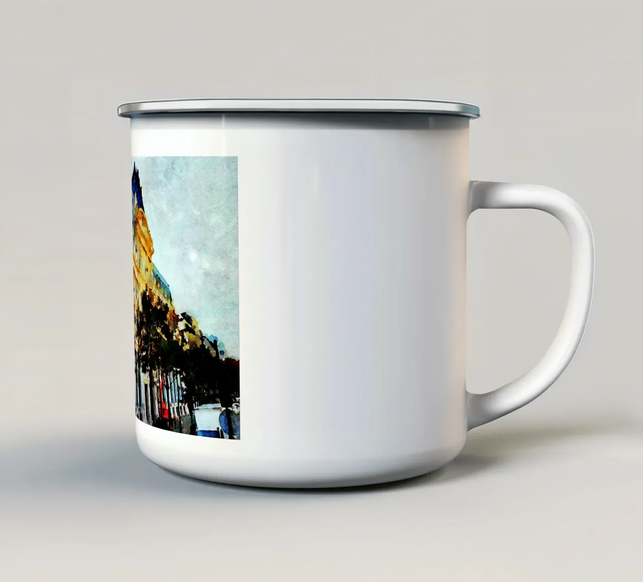 A Parigi tazza in smalto da Massimo Frascogna