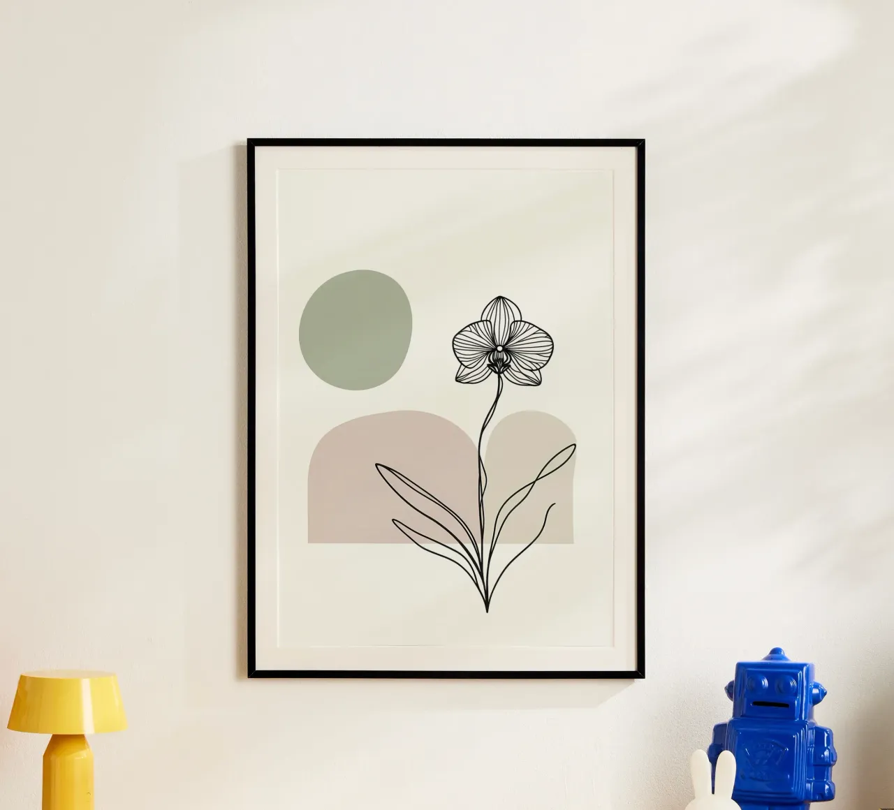 Dessin au trait minimaliste d'une fleur d'orchidée unique hahnemühle de Bloom And Brush