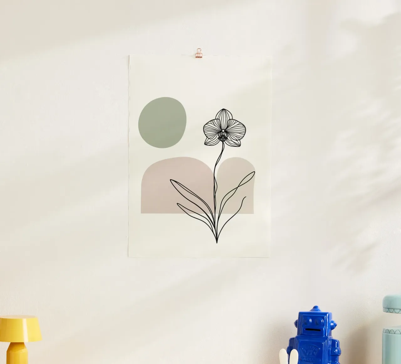 Dessin au trait minimaliste d'une fleur d'orchidée unique hahnemühle de Bloom And Brush