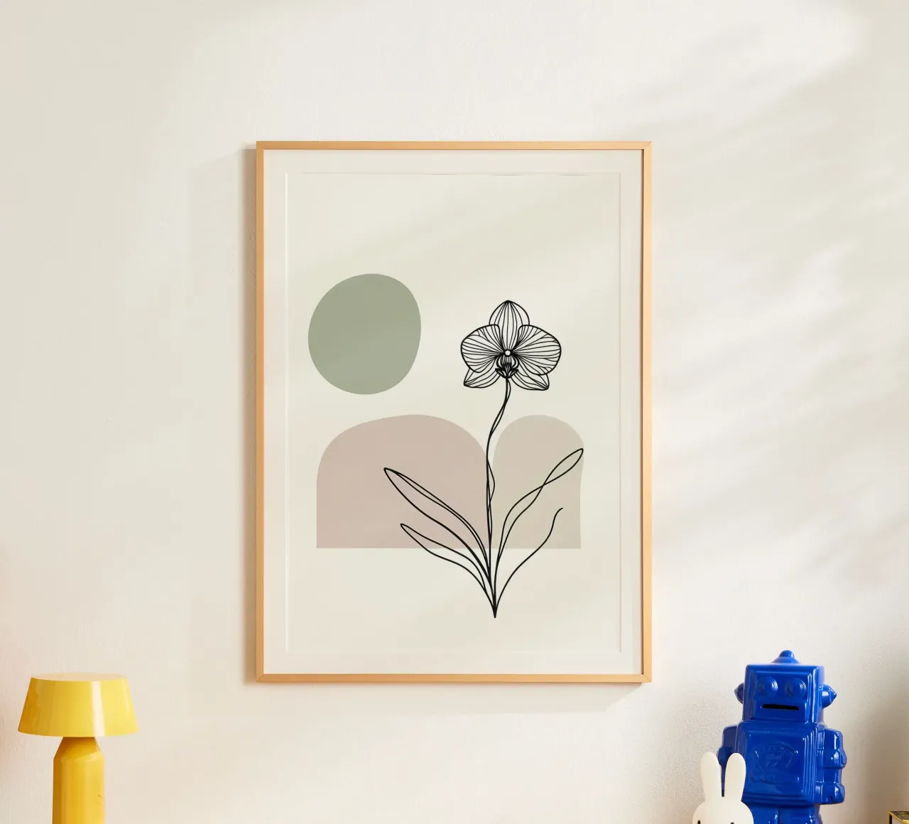 Dessin au trait minimaliste d'une fleur d'orchidée unique hahnemühle de Bloom And Brush