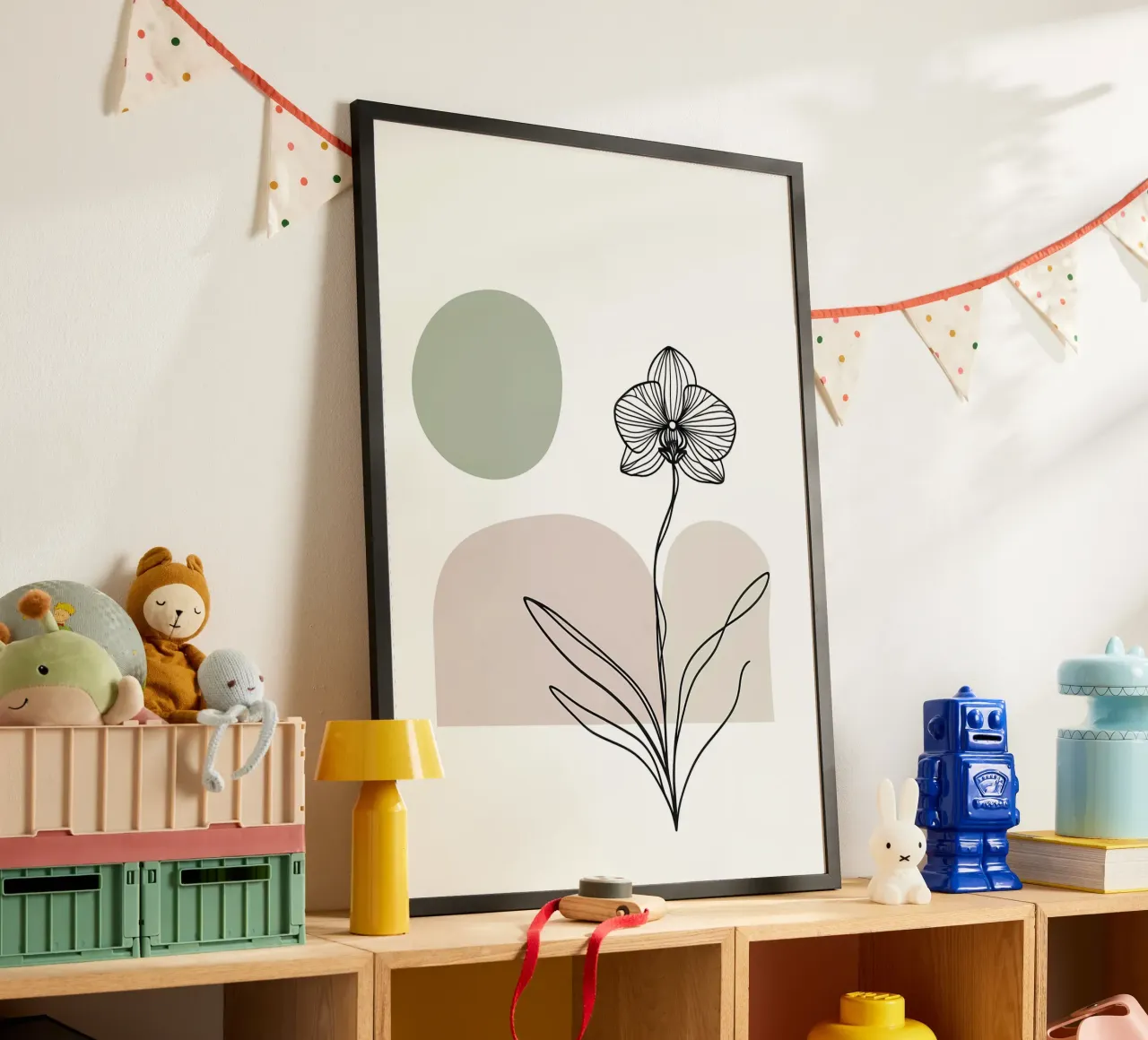 Dessin au trait minimaliste d'une fleur d'orchidée unique hahnemühle de Bloom And Brush