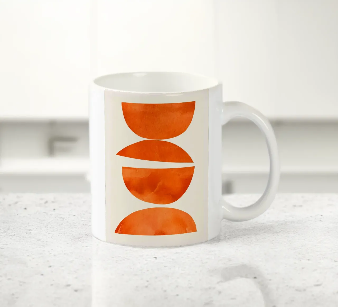 astratto minimale 23 - Equilibrio arancione tazza in ceramica da ThingDesign