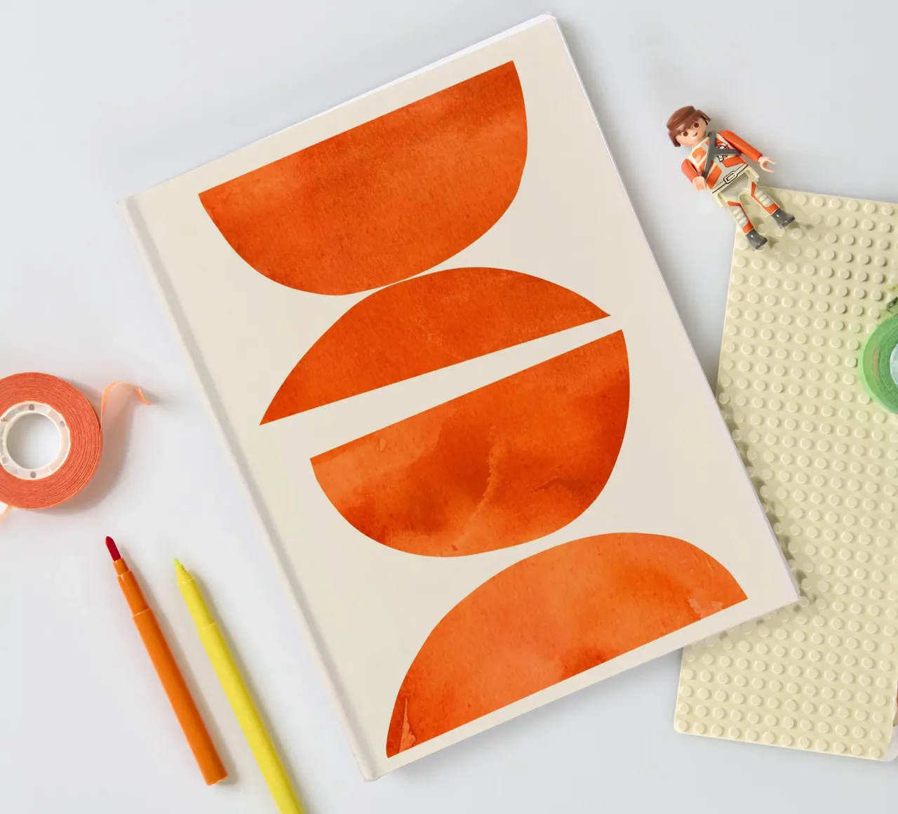 abstract minimal 23 -Orange Balance notebook by ThingDesign