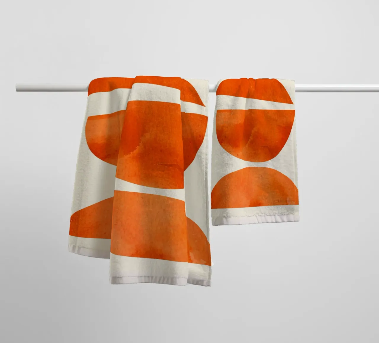 abstract minimal 23 -Orange Balance towel by ThingDesign