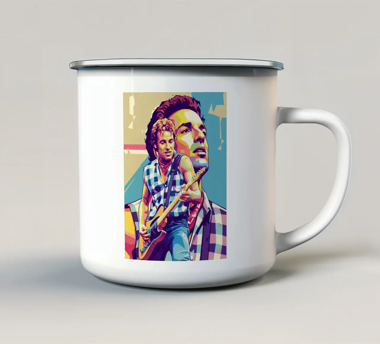 Bruce Springsteen pop art tazza in smalto da Hantamrata