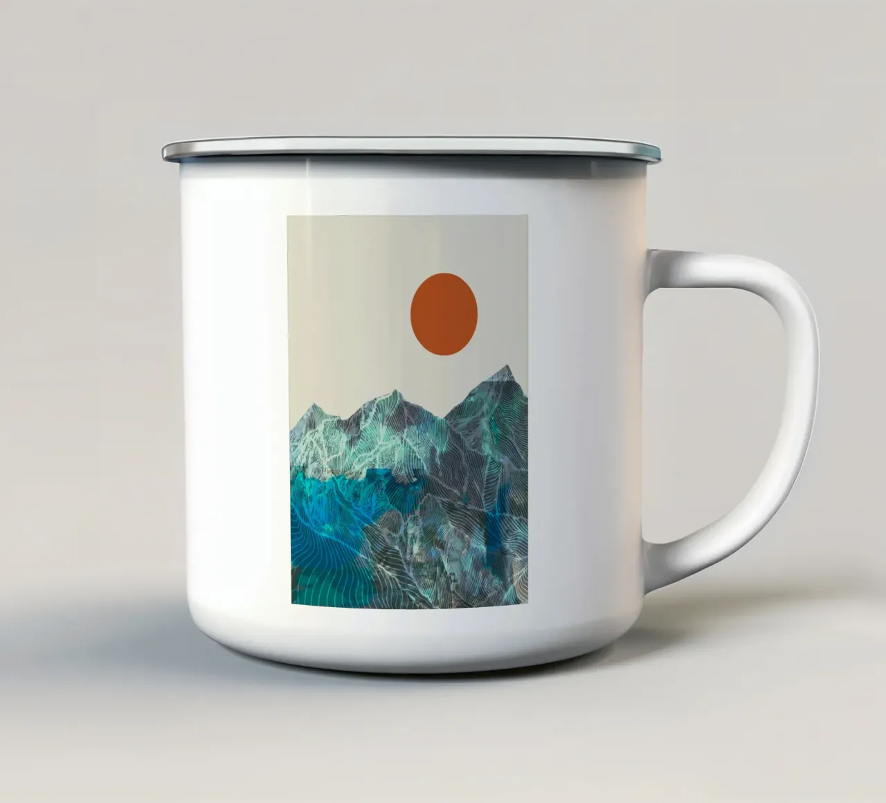 Sole rosso tazza in smalto da Little Dean