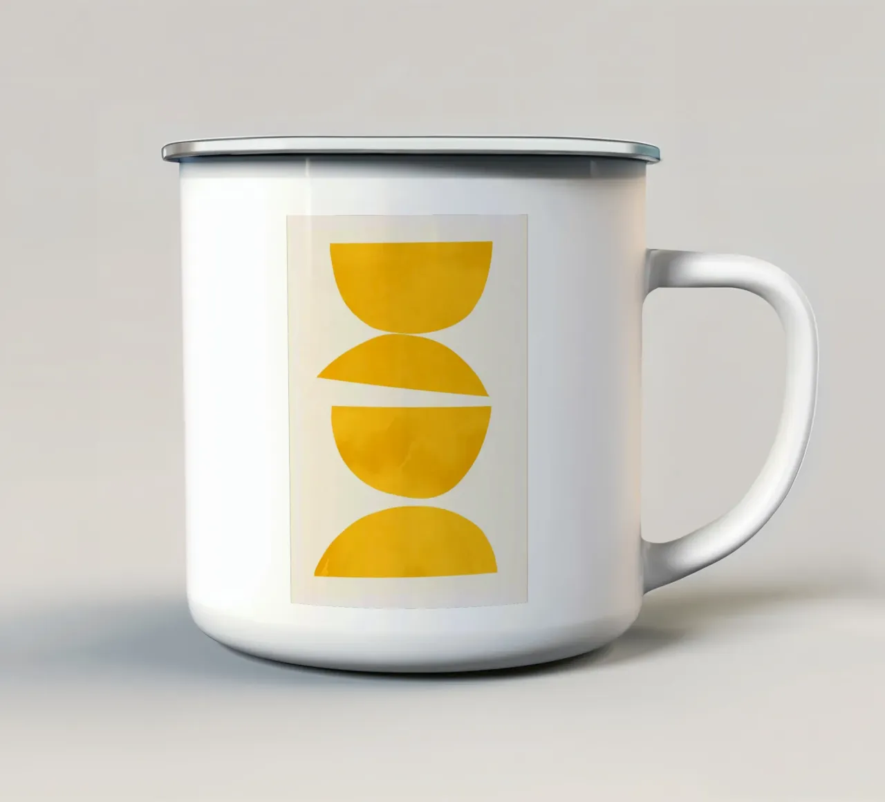 astratto minimale 23 - Equilibrio giallo tazza in smalto da ThingDesign