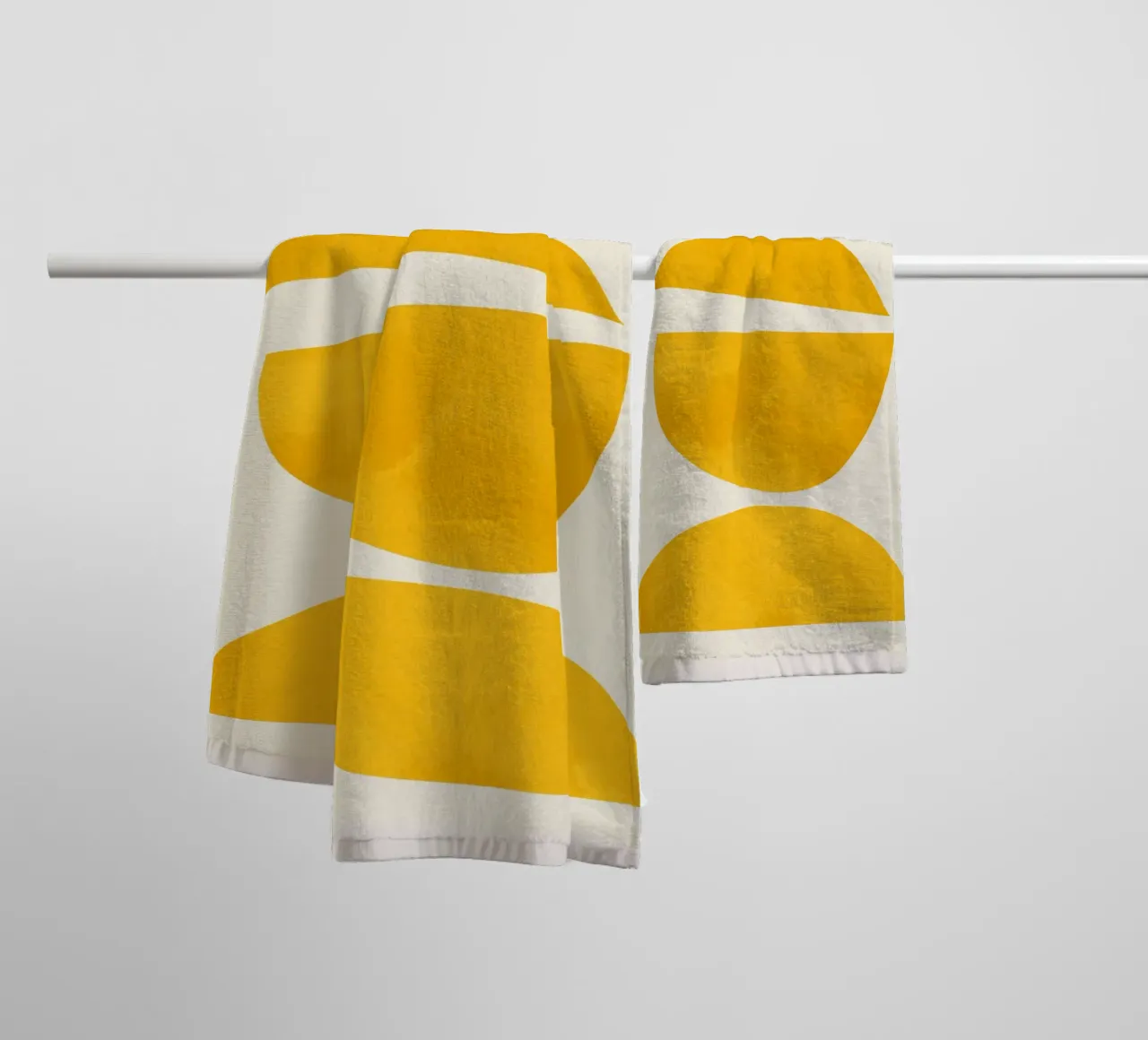 abstract minimal 23 -Yellow Balance towel by ThingDesign