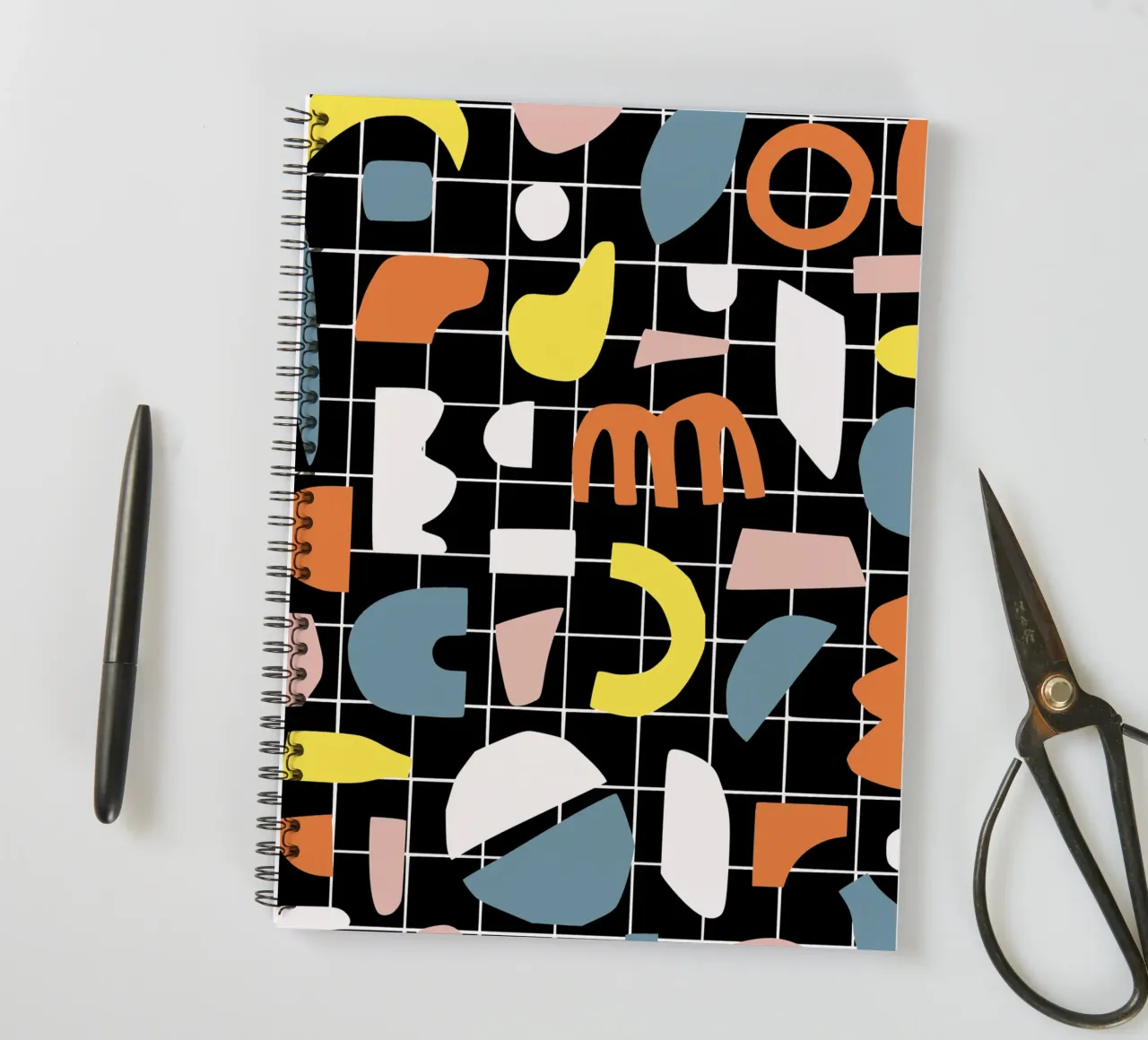 Geometric shapes segment spiral notebook by Little Dean