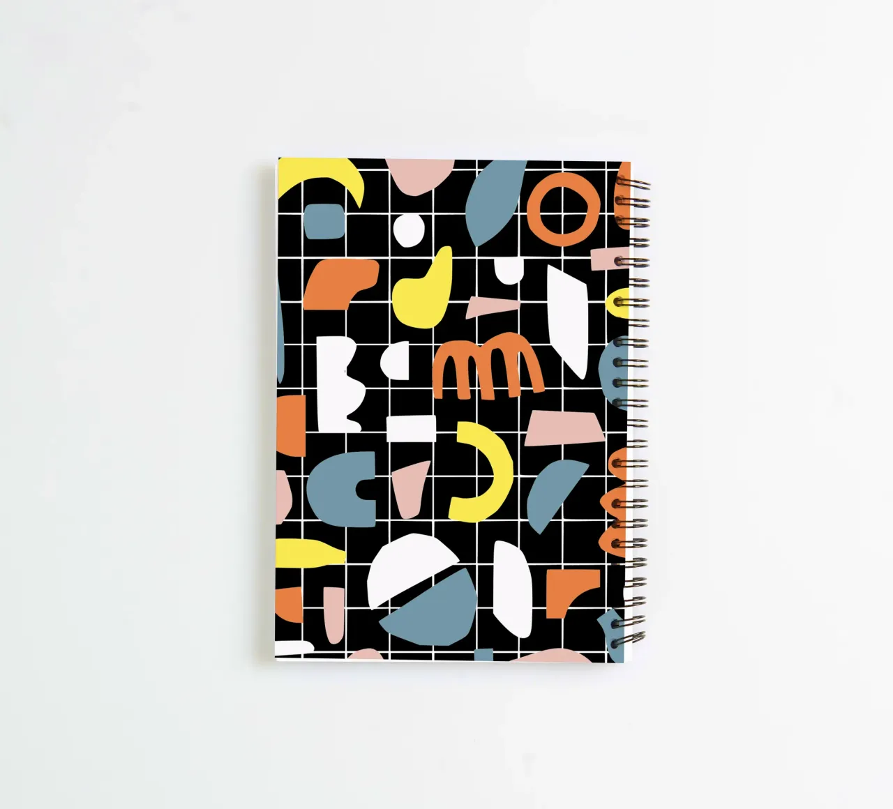 Geometric shapes segment spiral notebook by Little Dean