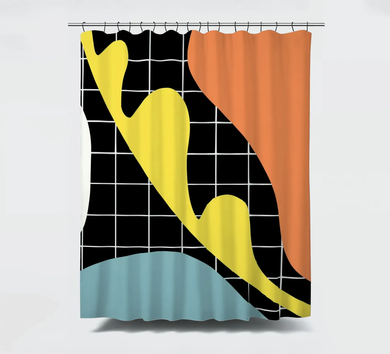 Blauw segment douchegordijn van Little Dean