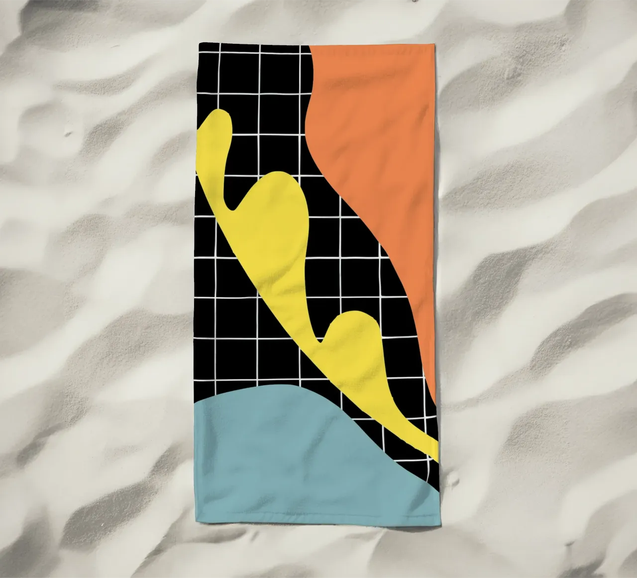Blauw segment strandhanddoek van Little Dean