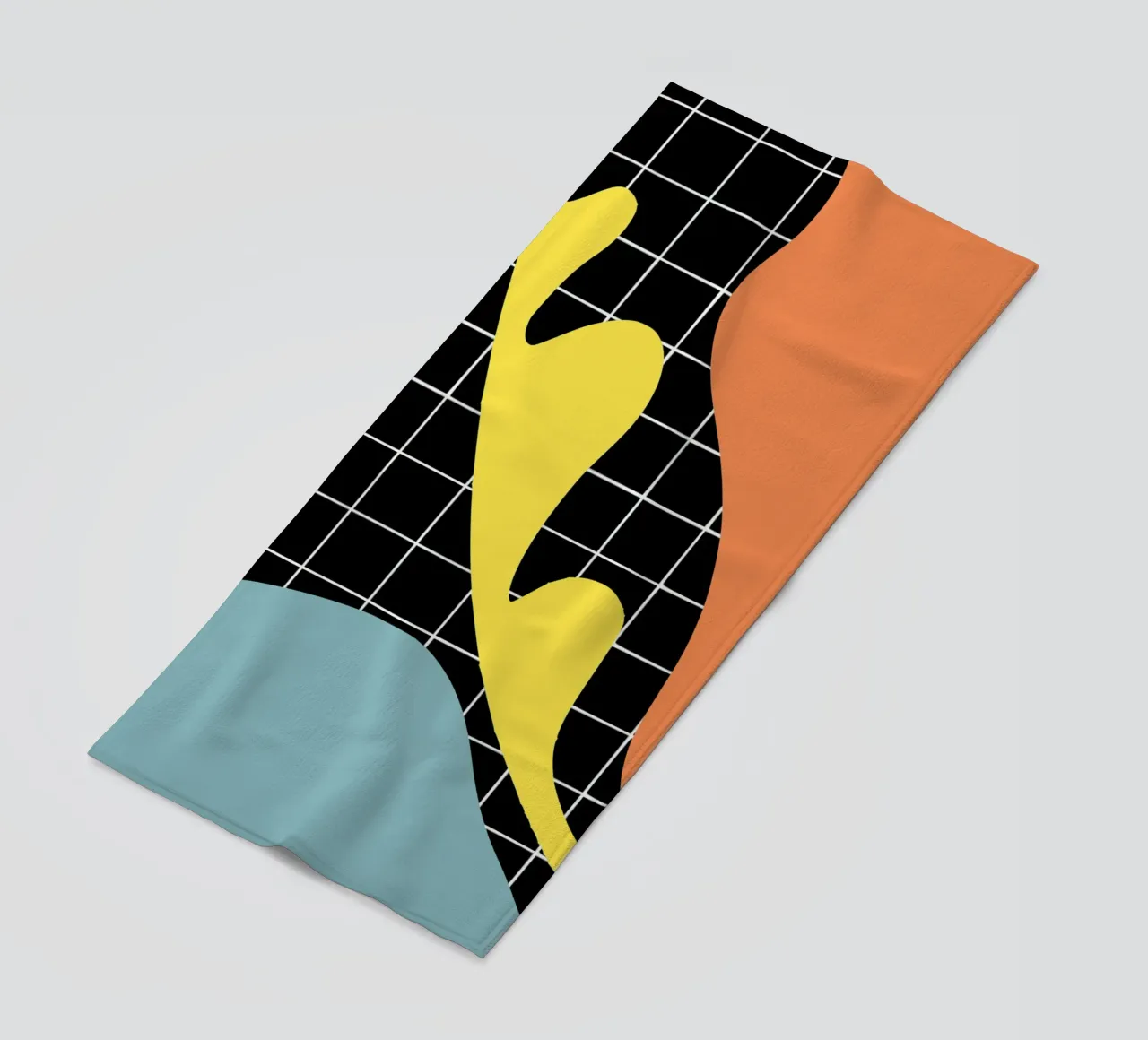 Blauw segment strandhanddoek van Little Dean