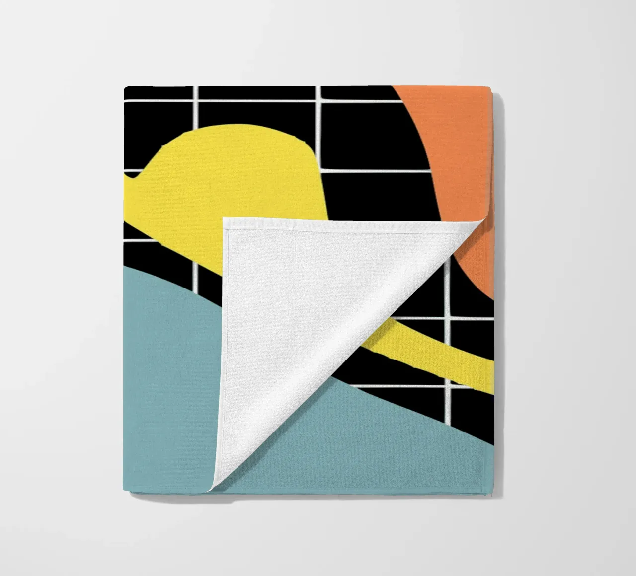 Blauw segment strandhanddoek van Little Dean
